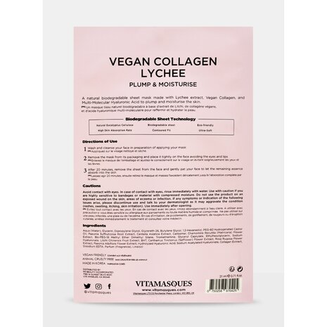 Vegan collageen Lychee gezichtsmasker